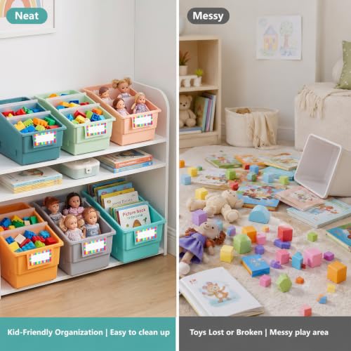 6 Pack Picture Book Bins with Dividers for Classroom, Boho - color: Boho