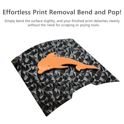 Carbon Fiber + Diamond Hot Bed for Bambu Lab H2D/H2S Build Plate 355x346mm Double Sided PEO PET Build Plate Flexible Removable Spring Steel Heated Bed Printing Platform for Bambus H2D/H2S 3D Printer - size: 355X346mm
