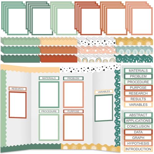 Fuyoooo 90 Pcs Science Fair Board Supplies, Geen Boho - style: Geen Boho