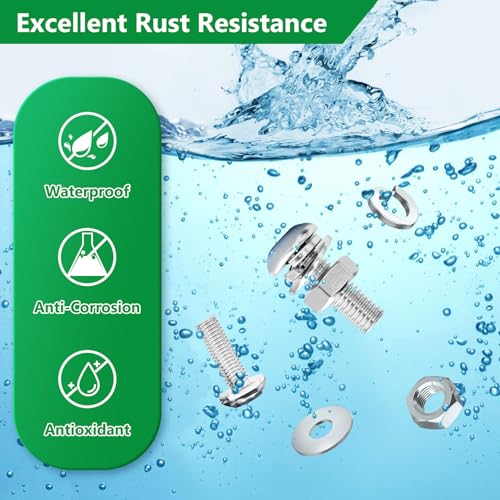 360Pcs Machine Screws #6-32#8-32#10-24 Bolt Nut Washer Kit,304SS - size: 360Pcs #6-32#8-32#10-24
