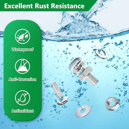 360Pcs Machine Screws #6-32#8-32#10-24 Bolt Nut Washer Kit,304SS - size: 360Pcs #6-32#8-32#10-24