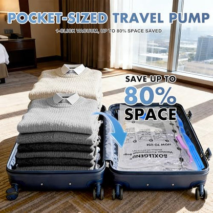 BoxLegend Vacuum Storage Bags with 1500mAh USB Electric Pump 22 Combo-2XXL, 5XL, 5L, 3M, Travel (4S, 3XS) Thickened Vacuum Seal Bags for Clothing, Space Saving for Coats, Quilts, Blankets, Pillows - size: 22 Combo - Electric Pump