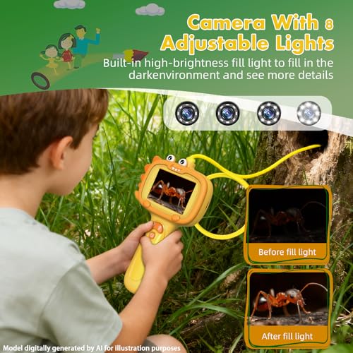 Kids Borescope Camera, STEM Outdoor Exploration Toy for Age 3+ Years Old - color: Orange