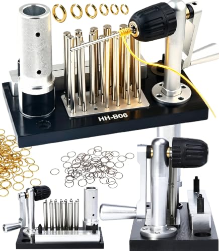 Jump Ring Maker with 20 Mandrels and Cutting Attachment, 2.5-12mm Manual Ring Bender and Coil Winding Tool for Jewelry Making, HH-B06