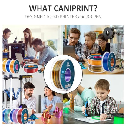 Geeetech Silk PLA Tri Color Filament 1.75mm 3D Printer Filament, Coextrusion Purple Gold Black Tri-Colors Metal-Like Shiny Silk PLA Filament, 1kg (2.2lbs) 1 Spool, Dimensional Accuracy +/- 0.02 mm - color: 1kg Triple Color Purple-gold-black