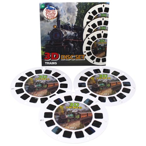WARM FUZZY Viewfinder Reels Trains | 3 Reels & 21 HD 3D Images - color: Trains