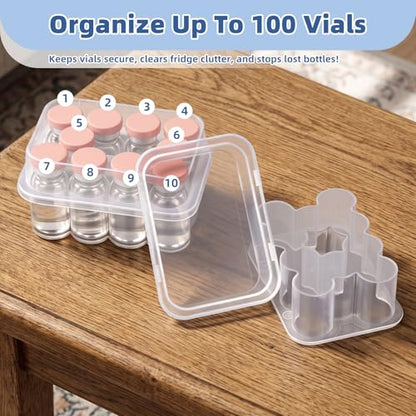 10-Pack 3mL Vial Storage Case, 10-Slot Insulin & GLP-1 Organizer - size: 3ml 10-slot 10pcs