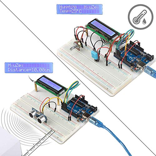 Miuzei Starter Kit with Breadboard Power Supply Compatible with Arduino IDE
