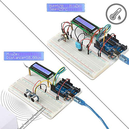 Miuzei Starter Kit with Breadboard Power Supply Compatible with Arduino IDE