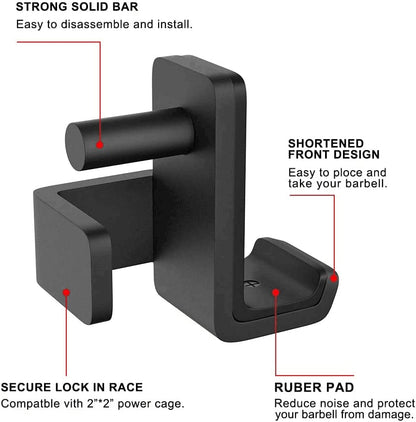 SELEWARE Heavy Duty J Hooks for Power Rack, 2" x 2" Tube, 1" Holes - color: For 1" Hole of 2x2 inch Rack