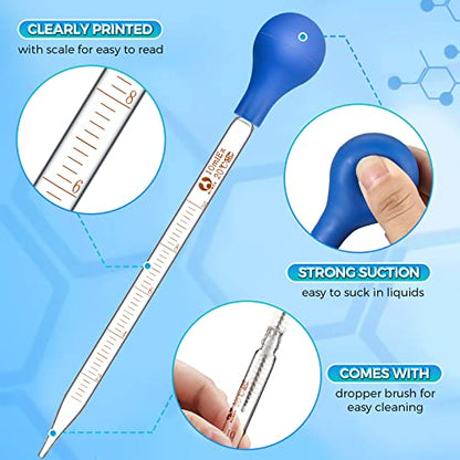 Weewooday 16 Pcs Glass Droppers with Rubber Bulb Stir Rod,Blue,5 Ml, 10 Ml - color: Blue, size: 5 ml, 10 ml