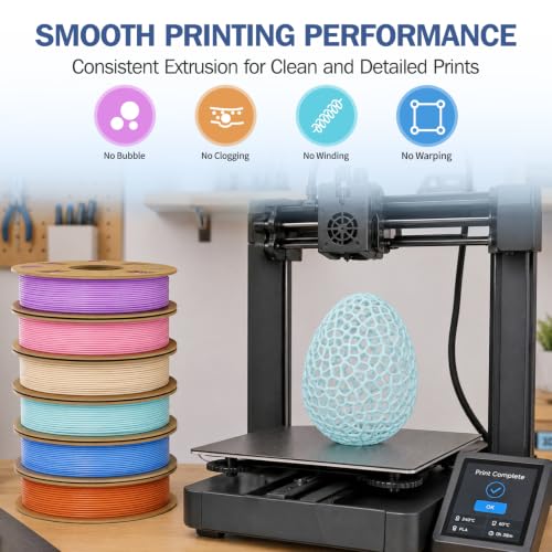 PLA 3D Printer Filament Bundle 1.75mm, 6 Colors Pastel 250g Each