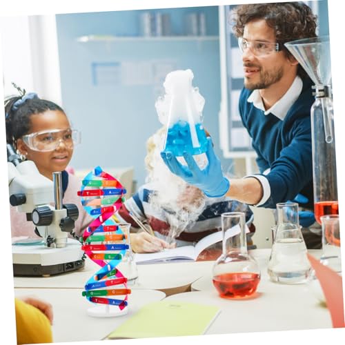 Kisangel DNA Kit Self Double Helix Model Kit Assembling DNA Display Stand Human Genes Learning Toy Biological Teaching Aid Science Molecular Model Kit