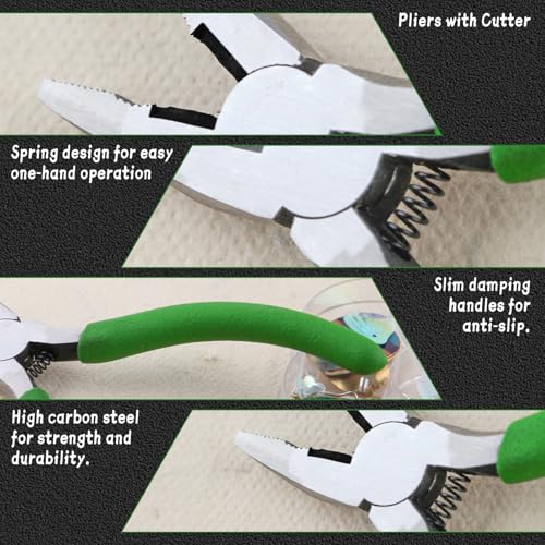 SPEEDWOX Mini Lineman's Pliers with Cutter, Serrated Jaw for Jewelry Craft - style: Lineman's Clamp