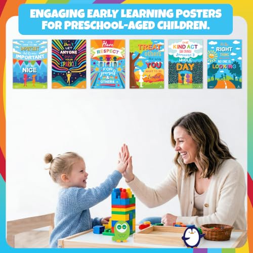 Sproutbrite 6 Pack 19.75”x13.75” Kindness & Respect Posters - color: Bold color