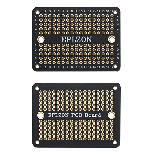 Solderable Breadboard PCB Board Gold-Plated Solder Breadboard for DIY Electronics Projects Apply to Arduino Soldering Projects 3.5"x2.05" (5 Pack + 2 Mini Board, Black) - color: Black