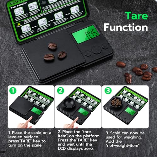 Mcbazel Digital Pocket Gram Scale 500g x 0.01g High Precision Mini Kitchen Scale with LCD Display for Food, Jewelry, Coin, Coffee, Grains, Powder Medicine