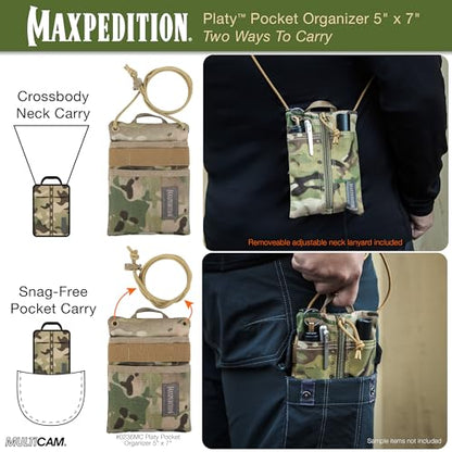 Maxpedition Platy Pocket Organizer, EDC Tool Pouch, Neck Wallet - color: Multicam, size: 5" x 7"
