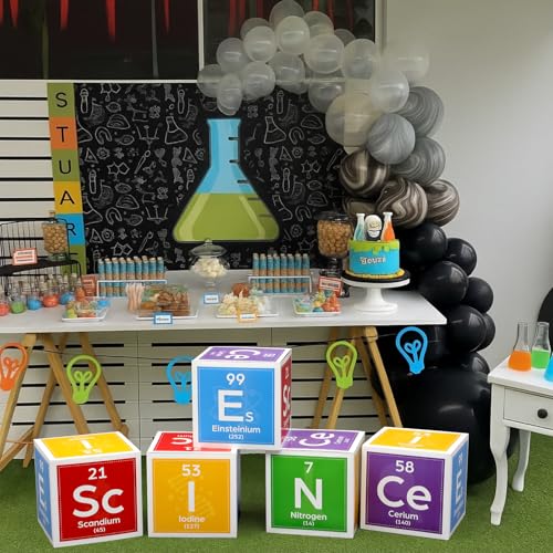 Ctosree 5 Pcs 12 Inches Large Science Party Decorations, Bright - color: Bright, style: Science