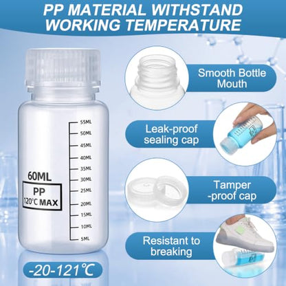 24 Pcs Plastic Sample Bottles with Lid, Reagent, 1oz+2oz+4oz, Transparent - color: Transparent, size: 1oz+2oz+4oz