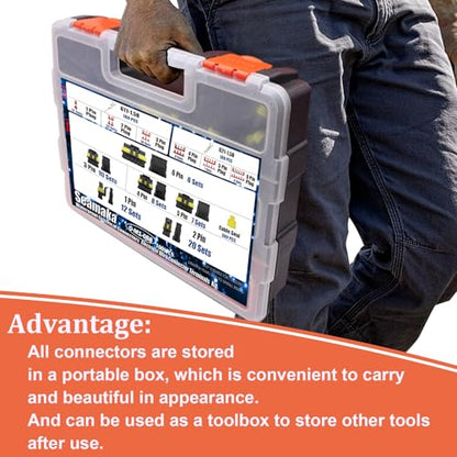 1008PCS 63 Sets Waterproof Automotive Wire Connectors Kit 1/2/3/4/5/6 Pin Automotive Replacement Electrical Accessories Plug Connectors Kit Male and Female Connector with Ratchet Crimping Tool - size: 1008PCS