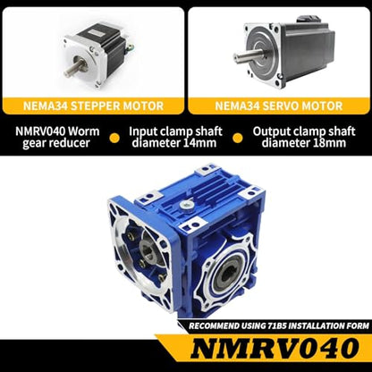 NMRV040 Worm Reducer Ratio 30:1 Nema34 Stepper Motor Servo Motor - size: 30:1