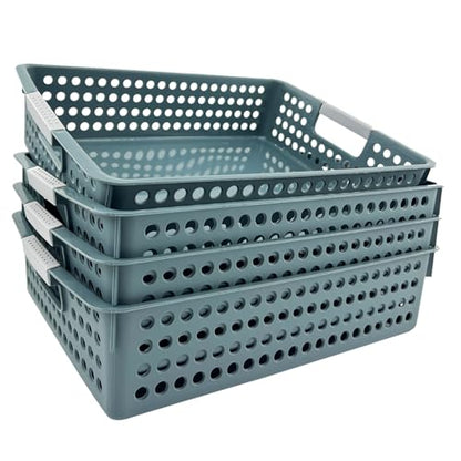 4Pcs Classroom Organization and Storage Paper Tray Holds,Fits 4A paper - color: 4Pcs Dark Blue