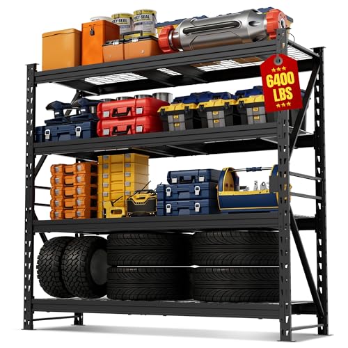 WORKPRO 77-Inch Garage Utility Shelving, 6400 lb Heavy-Duty Rack - size: Sectional77"W X 24"D X 72"H