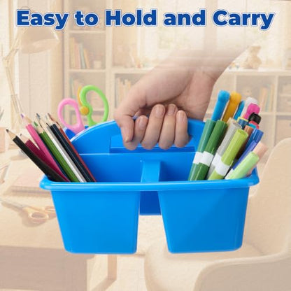 Kathfly 4 Pack Classroom Caddy Organizer with Handle Bulk, Blue - color: Blue