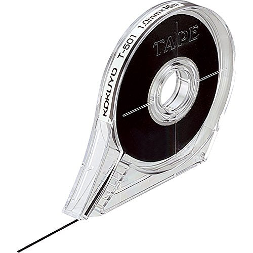 KOKUYO Black Pinstripe Whiteboard Tape, Width 1/24 Inch (1mm), Length 52 Ft (16m), Dispenser Included, Dry Erase Board Accessories - size: Width 1/24 inch