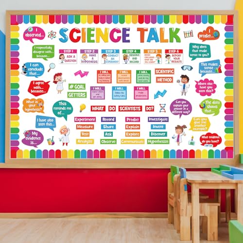 Pajean 93 Pcs Science Talk Bulletin Board Set Science Posters - style: Science Talk