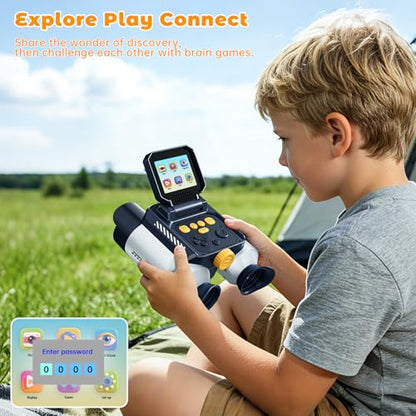 Binoculars for Kids with Night Vision - 48MP FHD Digital Camera Telescope - color: White
