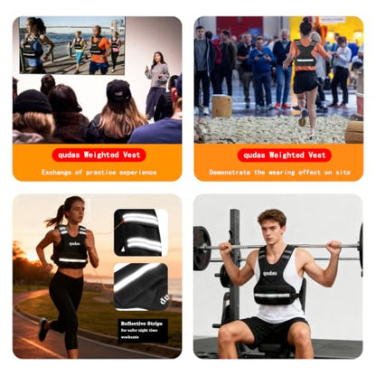 Weighted Vest for Men and Women 6-12lb Vest Weights for Home Workouts Adjustable Body Weight Vest Exercise Set for Cardio and Strength Training， Built-in Iron Granules，Skin-Friendly