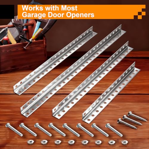 Garage Door Opener Hanging Bracket Kit, 13-Gauge Steel, 4-Piece