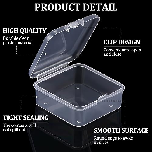 Soaoo 300 Pcs Small Bead Storage Containers, 1.77 x 1.77 x 0.75 Inches - size: 1.77 x 1.77 x 0.75 Inches