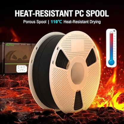 SUNLU PA12-CF 20% Carbon Fiber Nylon 1.75mm 3D Printing Filament, Black 1KG - color: 1kg Pa12-cf20 Black (Hex Code: #000000 ), size: Nylon