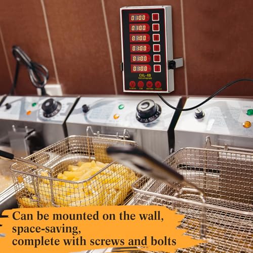 Relaxweex 1 Pack Commercial Digital Kitchen Timer for Cooking, 6 Channel - color: Black, size: 6 Chanels