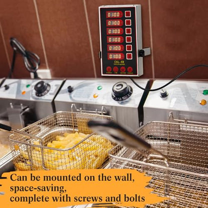 Relaxweex 1 Pack Commercial Digital Kitchen Timer for Cooking, 6 Channel - color: Black, size: 6 Chanels