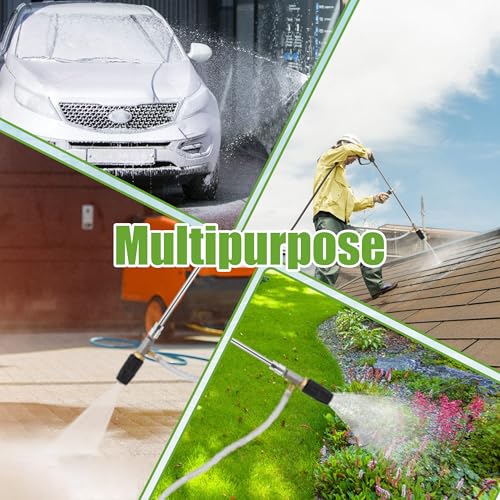 FIXFANS Pressure Washer Long Range Nozzle Kit 4-4.5GPM with 15FT Braid Hose - size: 15 FT Hose: 4-4.5 gallon(Commonly Used）