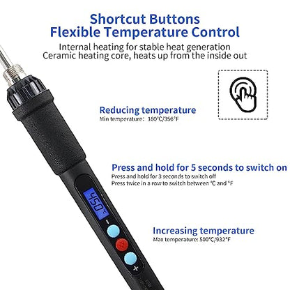 3D Printer Accessories Tool Kit Modify Finishing Smoothing Tool Cleaning Needle Scarper: 1Pcs Soldering Iron with 8Pcs Brass Trimming Head 1Pcs Connector Bczamd - color: Trimming Tool Set