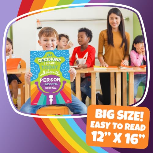 Sproutbrite 6 Pack 12” x 16” Educational Motivational Posters & Charts - color: Inspirational Posters