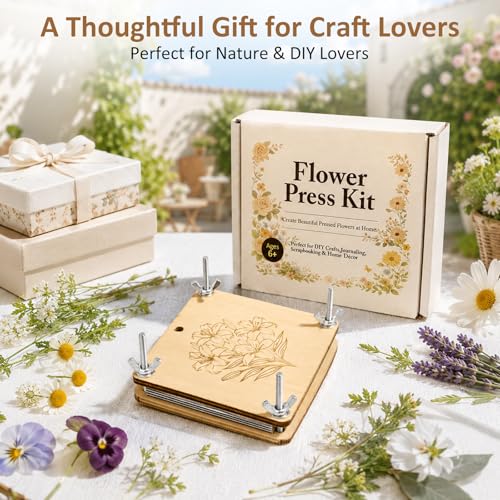 MeRGBWLife Mini Flower Press Kit, Pocket Size Plant Press for Small Flowers, Leaves and Herbs, Portable Wooden Press for Travel, DIY Crafts and Beginners,3.9X3.9inch - size: 3.9"x3.9"