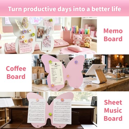 2 Pcs Small Magnetic Board, Cute Magnet Display Stand for Tabletop - color: 2pcs Pink and White