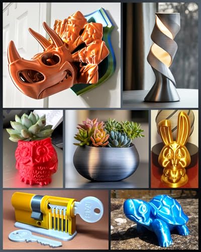 SUNLU 250g Filament Bundle 1.75mm, Multicolor 3D Printer Filament - color: Silk Spool-black+white+light Gold+silver+brass+red Copper+blue+green