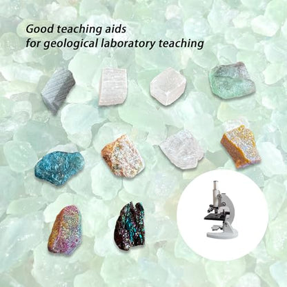 Moh's Hardness Test Kit - Include 10 Rock Mineral Specimens and 1 Unglazed Porcelain Streak Plates for Exploring Identifying Studying Geology and Earth Science