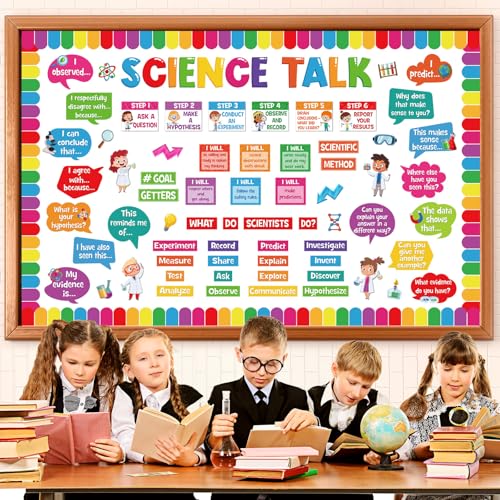 Pajean 93 Pcs Science Talk Bulletin Board Set Science Posters - style: Science Talk