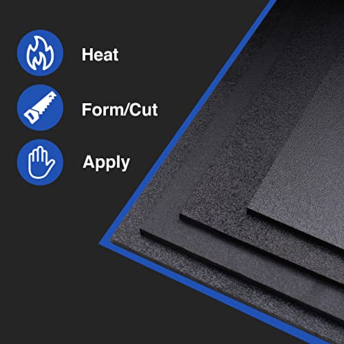 Duco ABS Plastic Sheet 1/4" (6mm) Thick 6" x 6" - 4 Pack of USA-Made Textured & Matte ABS Black Sheet - Heat Moldable Plastic Panel for Home Decor, Crafts, Robotics, DIY Projects and Industrial - size: 6" x 6"