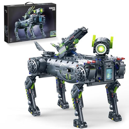 Robot Robotic Dog Building Set for Boys Ages 8-12, 1609 Pieces STEM Animal Toys Model Building Kit, Gift for Adults Kids Teens Ages 8-14 (Static) - color: Green