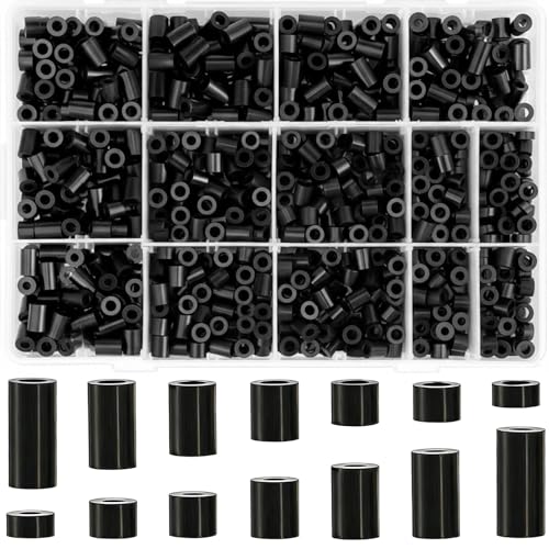 1000 Pieces Nylon Round Spacers for M3 M4 Screw, Without Threaded