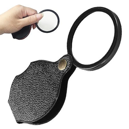 CALIDAKA 20X Pocket Magnifier, Mini Portable Magnifying Glass with 360 Rotating Protective Cover, for Reading, Crafts, Science Class, Jewelry